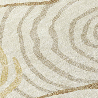 Piper Looms Chantille Swirls ACN765 Gold Machine Washable Area Rug Swatch Image