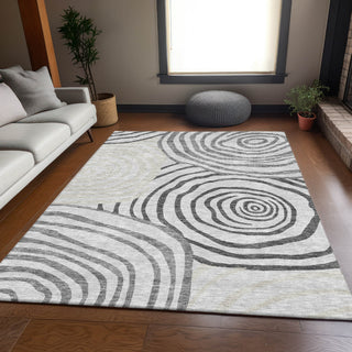 Piper Looms Chantille Swirls ACN765 Gray Machine Washable Area Rug Lifestyle Image Feature