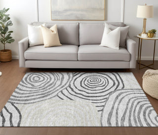 Piper Looms Chantille Swirls ACN765 Gray Machine Washable Area Rug Lifestyle Image Feature