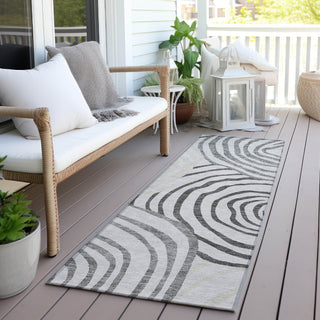 Piper Looms Chantille Swirls ACN765 Gray Machine Washable Area Rug Runner Outdoor Lifestyle Image Feature