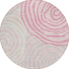 Piper Looms Chantille Swirls ACN765 Pink Machine Washable Area Rug Round Main Image