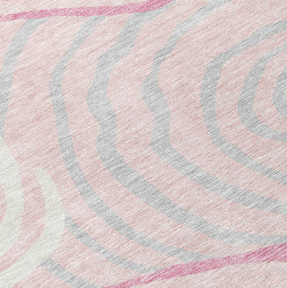 Piper Looms Chantille Swirls ACN765 Pink Machine Washable Area Rug Swatch Image