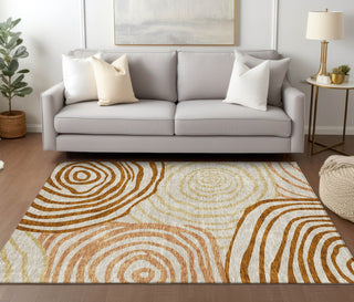 Piper Looms Chantille Swirls ACN765 Terracotta Machine Washable Area Rug Lifestyle Image Feature