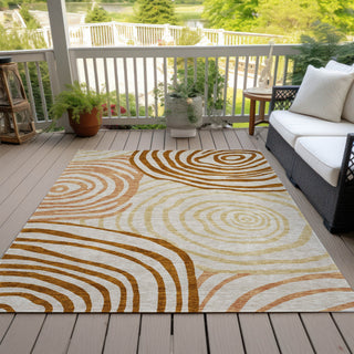 Piper Looms Chantille Swirls ACN765 Terracotta Machine Washable Area Rug Outdoor Lifestyle Image Feature