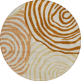 Piper Looms Chantille Swirls ACN765 Terracotta Machine Washable Area Rug Round Main Image