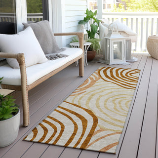 Piper Looms Chantille Swirls ACN765 Terracotta Machine Washable Area Rug Runner Outdoor Lifestyle Image Feature