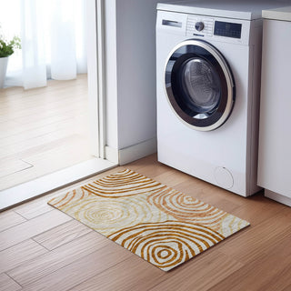 Piper Looms Chantille Swirls ACN765 Terracotta Machine Washable Area Rug Scatter Lifestyle Image Feature