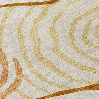 Piper Looms Chantille Swirls ACN765 Terracotta Machine Washable Area Rug Swatch Image