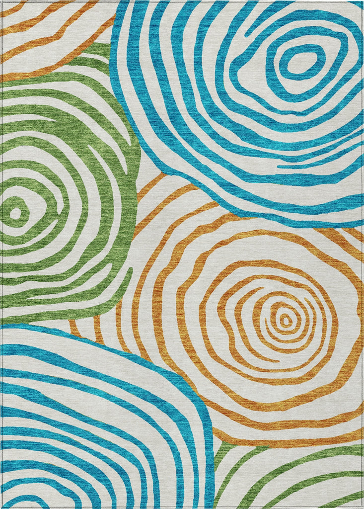 Piper Looms Chantille Swirls ACN765 White Machine Washable Area Rug main image