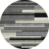 Piper Looms Chantille Stripes ACN766 Black Machine Washable Area Rug Round Main Image