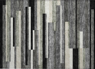 Piper Looms Chantille Stripes ACN766 Black Machine Washable Area Rug Scatter Main Image