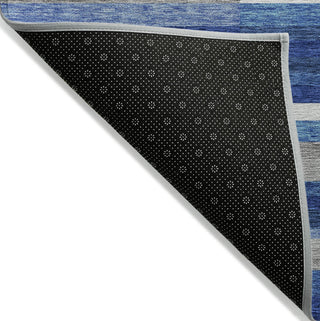 Piper Looms Chantille Stripes ACN766 Blue Machine Washable Area Rug Backing Image