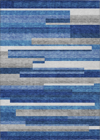 Piper Looms Chantille Stripes ACN766 Blue Machine Washable Area Rug main image