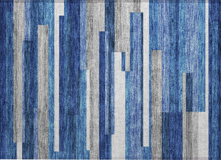 Piper Looms Chantille Stripes ACN766 Blue Machine Washable Area Rug Scatter Main Image
