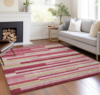 Piper Looms Chantille Stripes ACN766 Blush Machine Washable Area Rug Lifestyle Image Feature