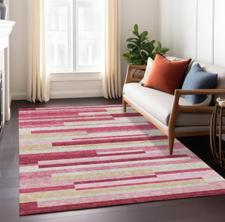 Piper Looms Chantille Stripes ACN766 Blush Machine Washable Area Rug Lifestyle Image Feature
