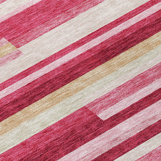 Piper Looms Chantille Stripes ACN766 Blush Machine Washable Area Rug Swatch Image
