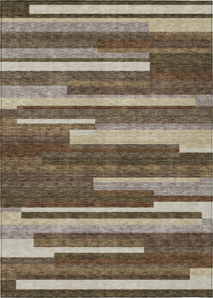 Piper Looms Chantille Stripes ACN766 Brown Machine Washable Area Rug main image