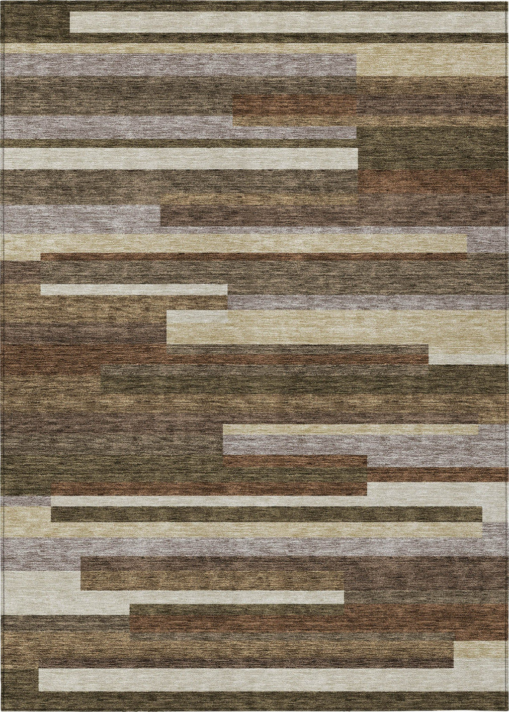 Piper Looms Chantille Stripes ACN766 Brown Machine Washable Area Rug ...