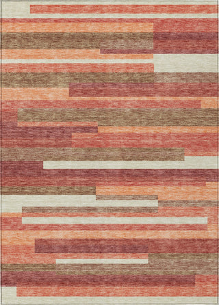 Piper Looms Chantille Stripes ACN766 Coral Machine Washable Area Rug main image
