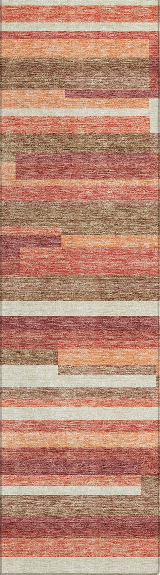 Piper Looms Chantille Stripes ACN766 Coral Machine Washable Area Rug Runner Main Image