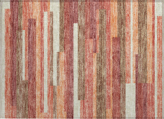 Piper Looms Chantille Stripes ACN766 Coral Machine Washable Area Rug Scatter Main Image