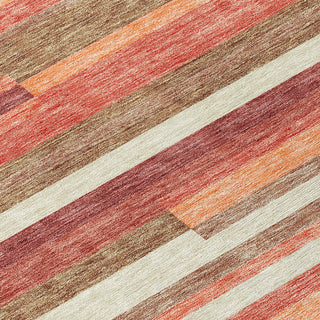 Piper Looms Chantille Stripes ACN766 Coral Machine Washable Area Rug Swatch Image