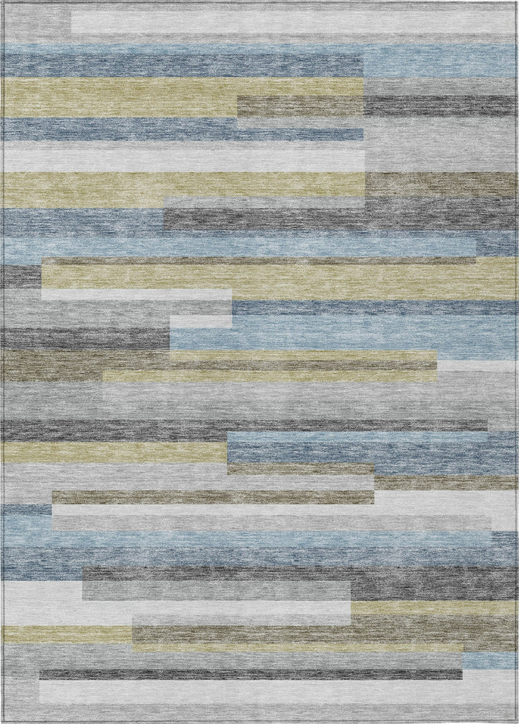 Piper Looms Chantille Stripes ACN766 Gray Machine Washable Area Rug main image