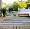 Piper Looms Chantille Stripes ACN766 Gray Machine Washable Area Rug Outdoor Lifestyle Image Feature