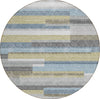 Piper Looms Chantille Stripes ACN766 Gray Machine Washable Area Rug Round Main Image