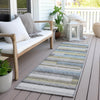 Piper Looms Chantille Stripes ACN766 Gray Machine Washable Area Rug Runner Outdoor Lifestyle Image Feature