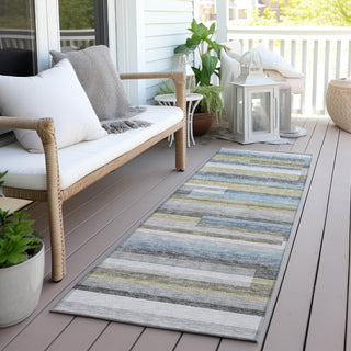 Piper Looms Chantille Stripes ACN766 Gray Machine Washable Area Rug Runner Outdoor Lifestyle Image Feature
