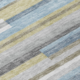 Piper Looms Chantille Stripes ACN766 Gray Machine Washable Area Rug Swatch Image