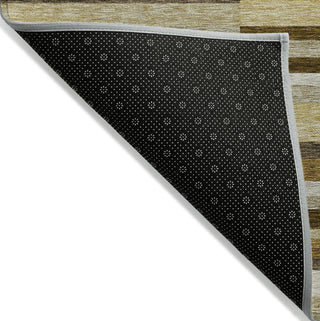 Piper Looms Chantille Stripes ACN766 Khaki Machine Washable Area Rug Backing Image