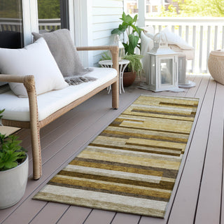 Piper Looms Chantille Stripes ACN766 Khaki Machine Washable Area Rug Runner Outdoor Lifestyle Image Feature