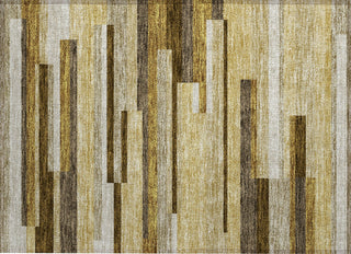 Piper Looms Chantille Stripes ACN766 Khaki Machine Washable Area Rug Scatter Main Image