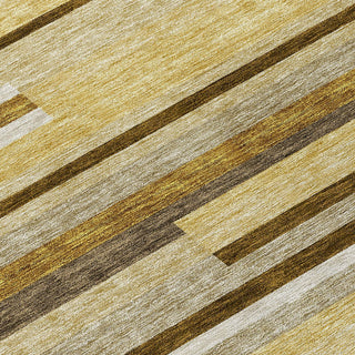 Piper Looms Chantille Stripes ACN766 Khaki Machine Washable Area Rug Swatch Image