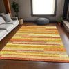 Piper Looms Chantille Stripes ACN766 Orange Machine Washable Area Rug Lifestyle Image Feature