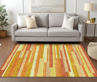 Piper Looms Chantille Stripes ACN766 Orange Machine Washable Area Rug Lifestyle Image Feature