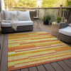 Piper Looms Chantille Stripes ACN766 Orange Machine Washable Area Rug Outdoor Lifestyle Image Feature