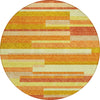 Piper Looms Chantille Stripes ACN766 Orange Machine Washable Area Rug Round Main Image