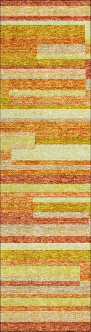 Piper Looms Chantille Stripes ACN766 Orange Machine Washable Area Rug Runner Main Image