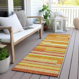 Piper Looms Chantille Stripes ACN766 Orange Machine Washable Area Rug Runner Outdoor Lifestyle Image Feature