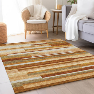 Piper Looms Chantille Stripes ACN766 Paprika Machine Washable Area Rug Lifestyle Image Feature