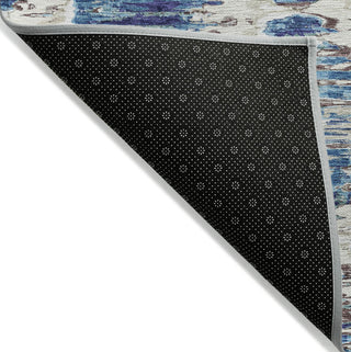 Piper Looms Chantille Diamond ACN767 Blue Machine Washable Area Rug Backing Image