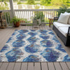 Piper Looms Chantille Diamond ACN767 Blue Machine Washable Area Rug Outdoor Lifestyle Image Feature
