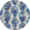 Piper Looms Chantille Diamond ACN767 Blue Machine Washable Area Rug Round Main Image