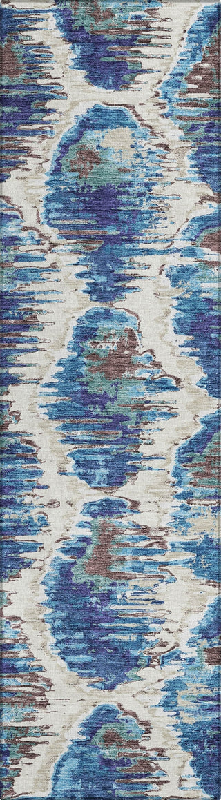 Piper Looms Chantille Diamond ACN767 Blue Machine Washable Area Rug Runner Main Image