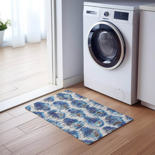 Piper Looms Chantille Diamond ACN767 Blue Machine Washable Area Rug Scatter Lifestyle Image Feature