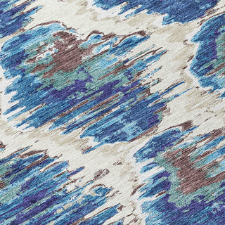 Piper Looms Chantille Diamond ACN767 Blue Machine Washable Area Rug Swatch Image